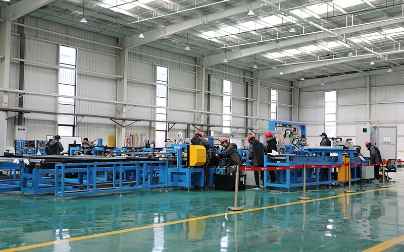 Elevator guide rail assembly line 